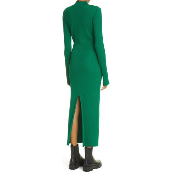 MONSE Keyhole Rib Body-Con green Sweater Dress SIZE L - Picture 2 of 12